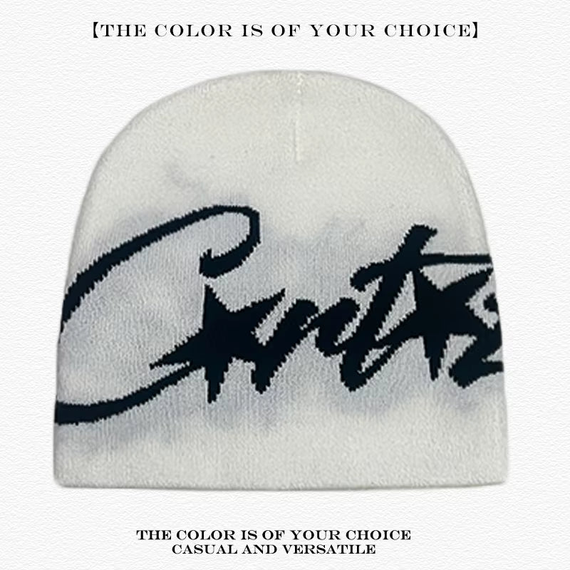 American Street Leopard Print Jacquard Letters Star Knitted Hats Warm Camo Men Women Fashion Personal Versatile Beanies Hip-Hop