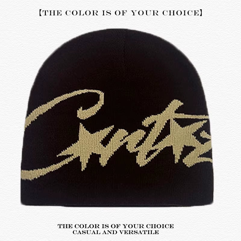 American Street Leopard Print Jacquard Letters Star Knitted Hats Warm Camo Men Women Fashion Personal Versatile Beanies Hip-Hop