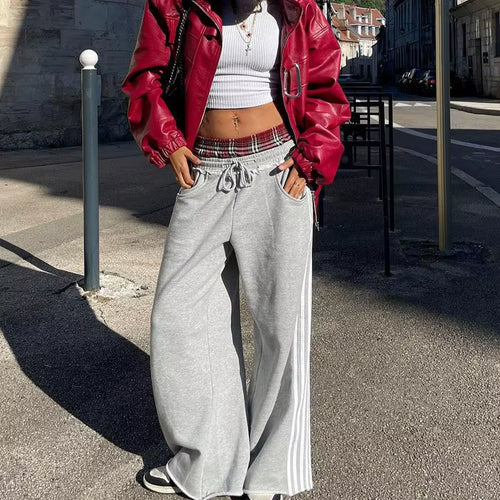 American Retro College Style Loose Fit Two-Piece Set with Double Waist Head Fake Bathroom Pants for Sports Leisure 2026 Fashion