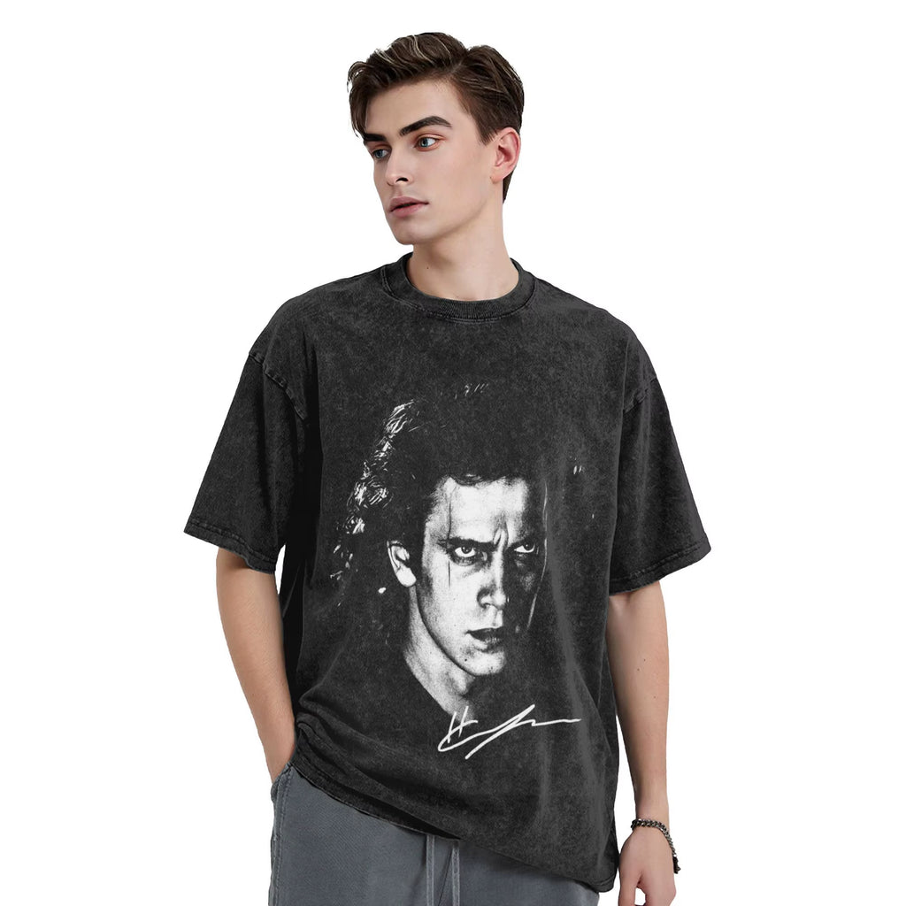 Washed T Shirt Anakin Skywalker Hip Hop Fashion T-Shirt High Street Streetwear 100% Cotton Summer Tops Tee Shirt for Men Women