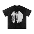 Angelic Snow Washed Oversized Cotton T-Shirt
