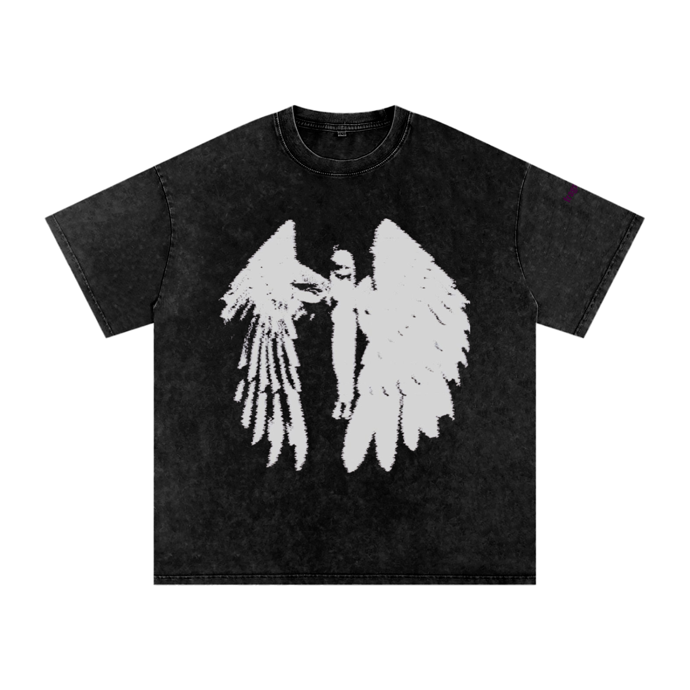 Angelic Snow Washed Oversized Cotton T-Shirt