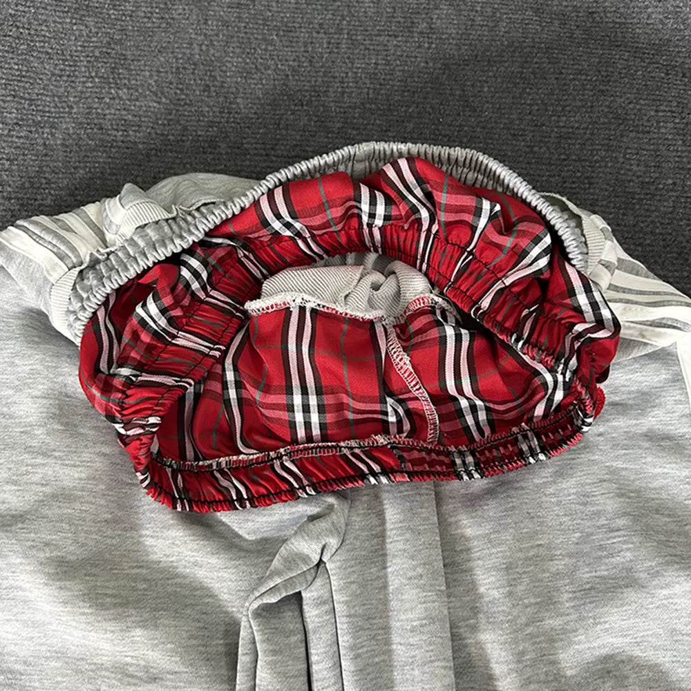 American Retro College Style Loose Fit Two-Piece Set with Double Waist Head Fake Bathroom Pants for Sports Leisure 2026 Fashion